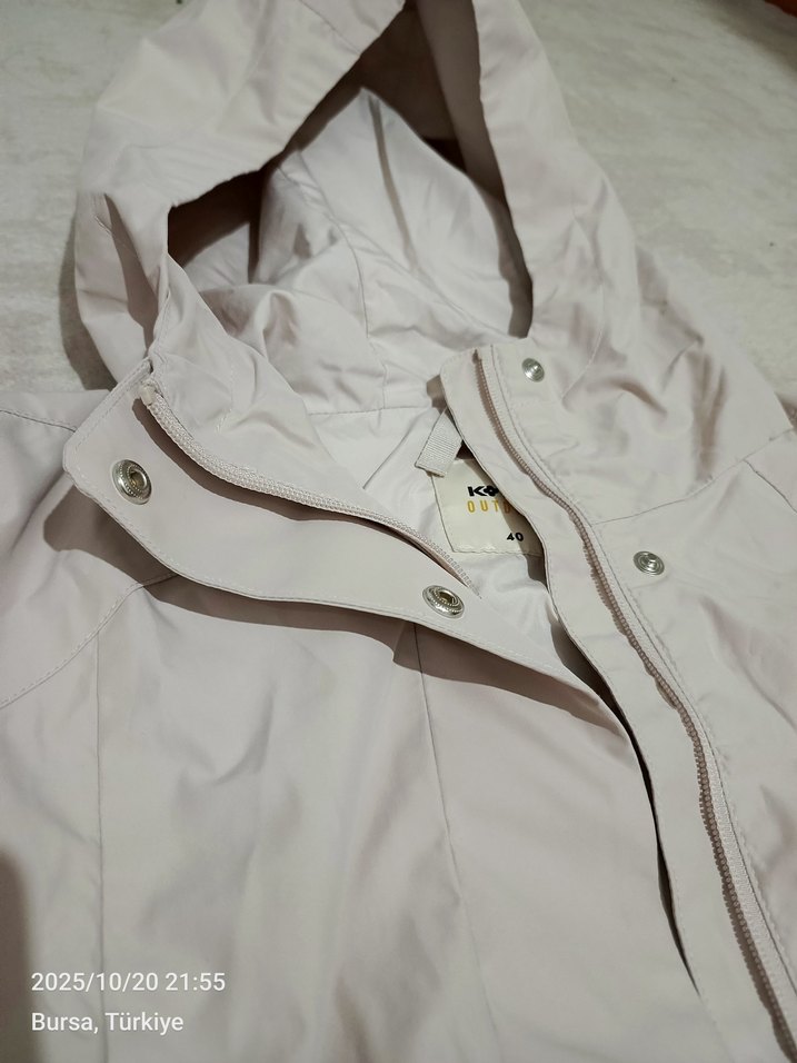 Beyaz Midi Boy Kadın Yağmurluk - Görsel 5