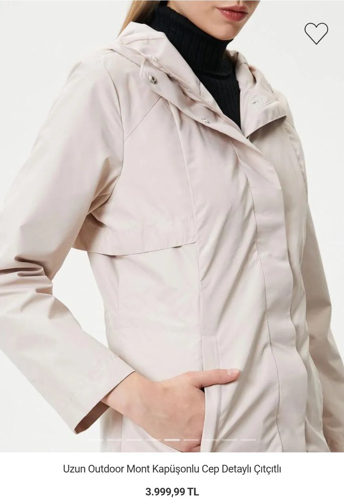 Beyaz Midi Boy Kadın Yağmurluk - Görsel 3
