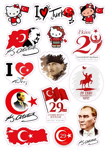 Cumhuriyet Bayramı Temalı sticker