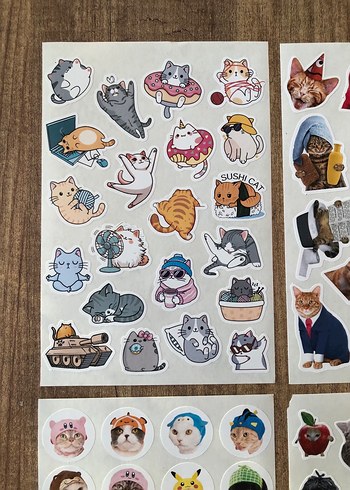 Kedi Temalı Renkli Çıkartma Seti - Görsel 7