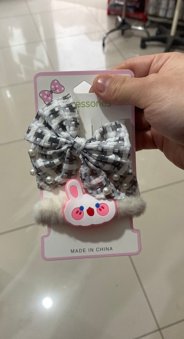 Çocuk için bağlamalı fiyonk ve peluş toka seti - Görsel 4