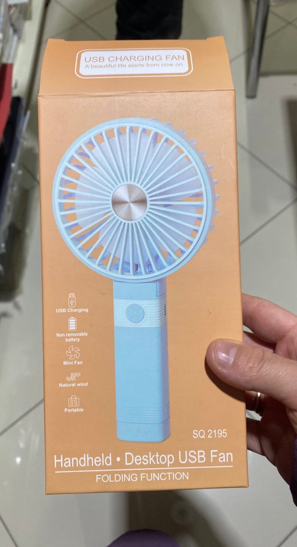 Bej Renkli Taşınabilir El Vantilatörü - Görsel 3