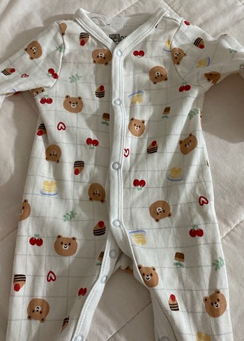 Düğmeli Uzun Kollu Bebek Tulum - Görsel 4