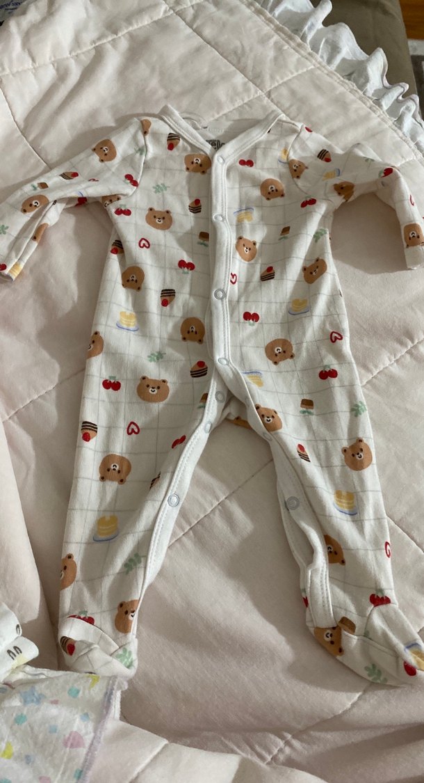 Düğmeli Uzun Kollu Bebek Tulum - Görsel 3