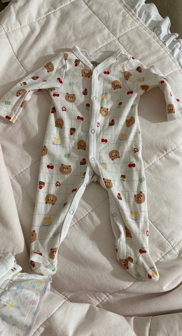 Düğmeli Uzun Kollu Bebek Tulum - Görsel 2