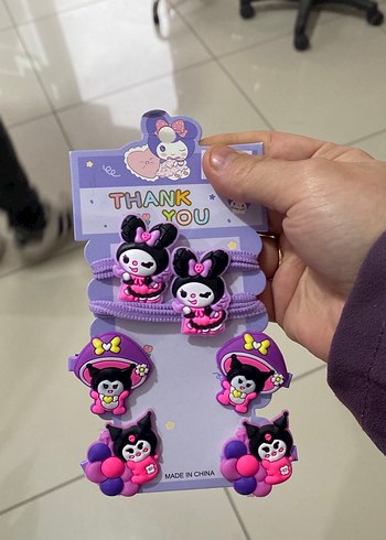 Mor Renkli Rock Punk Çocuk Toka Seti - Görsel 3