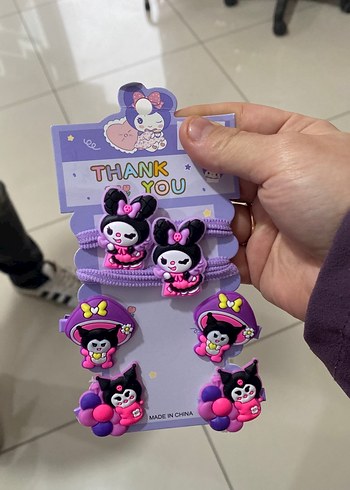 Mor Renkli Rock Punk Çocuk Toka Seti - Görsel 2