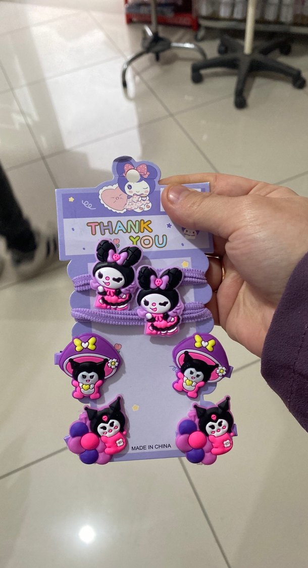 Mor Renkli Rock Punk Çocuk Toka Seti - Görsel 3