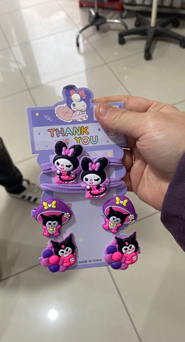 Mor Renkli Rock Punk Çocuk Toka Seti - Görsel 2