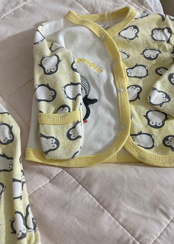 Sarı Baskılı Bebek Takımı, Uzun Kollu, Düğmeli - Görsel 6