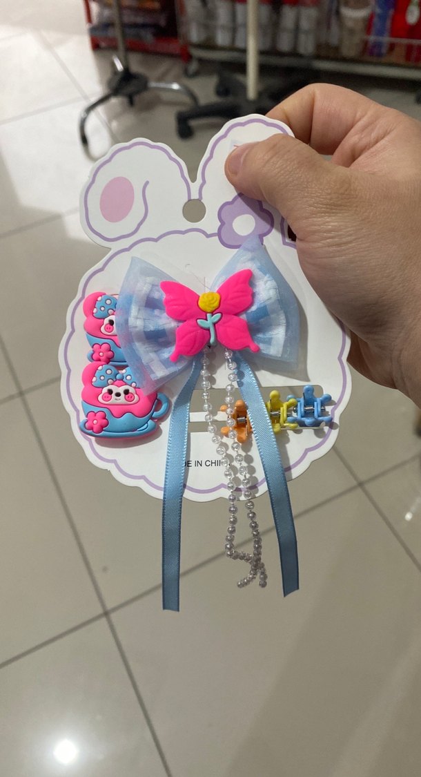 Pembe Fiyonk Detaylı Çocuk Toka Seti - Görsel 2