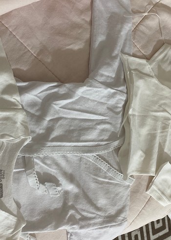 Bebek Beyaz Pamuklu Zıbın - Görsel 5