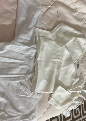 Bebek Beyaz Pamuklu Zıbın - Görsel 6