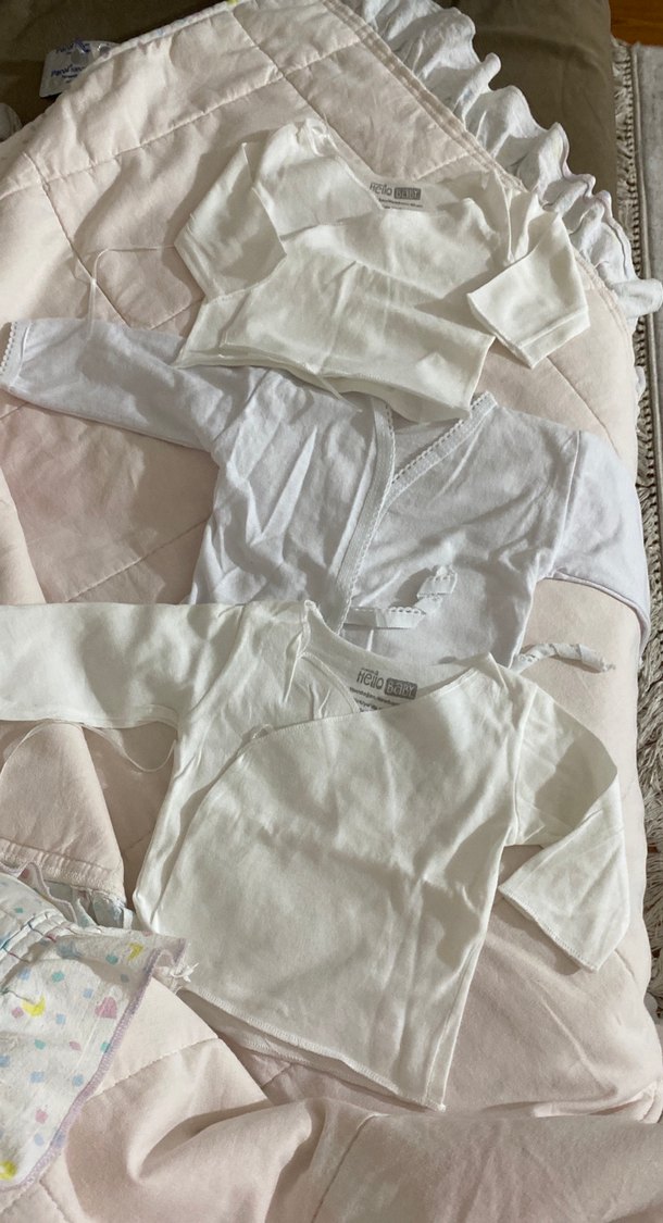 Bebek Beyaz Pamuklu Zıbın - Görsel 3