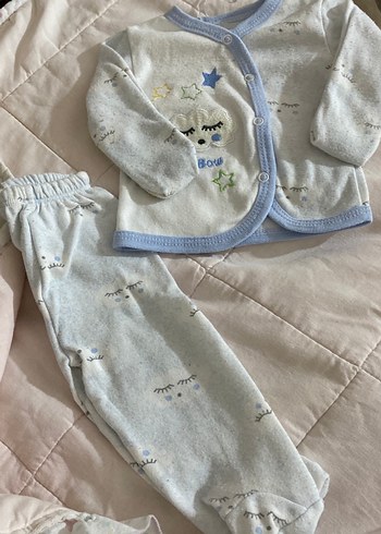 Nakışlı Mavi Erkek Bebek Triko Takım - Görsel 3