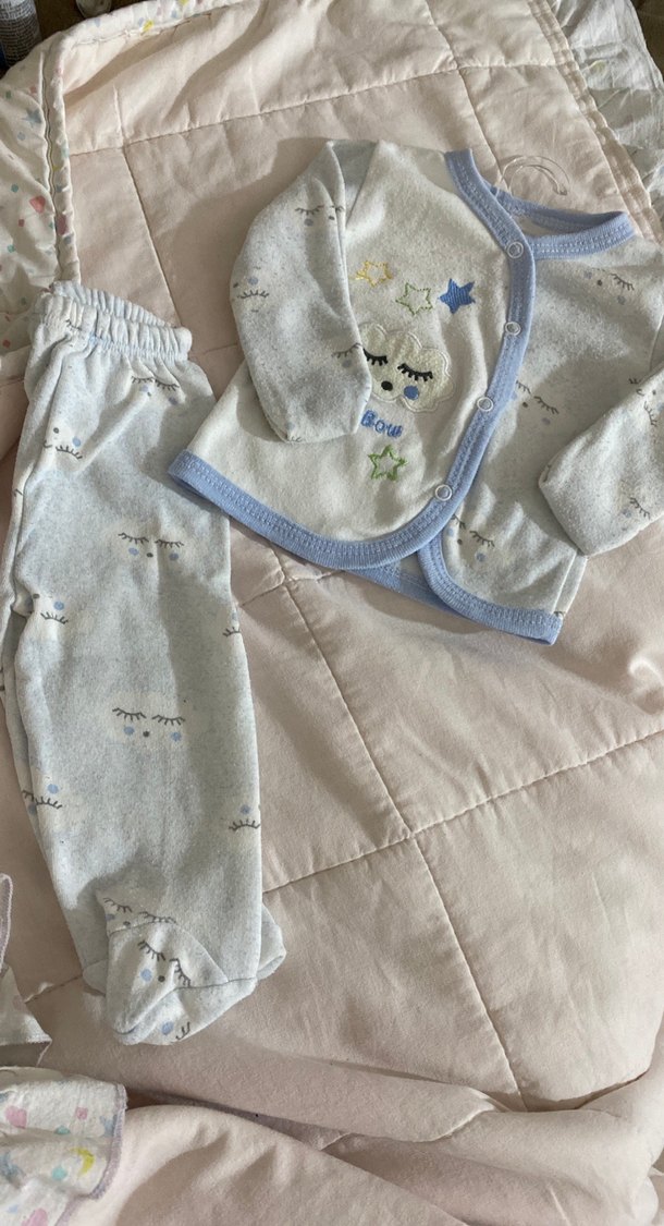 Nakışlı Mavi Erkek Bebek Triko Takım - Görsel 2