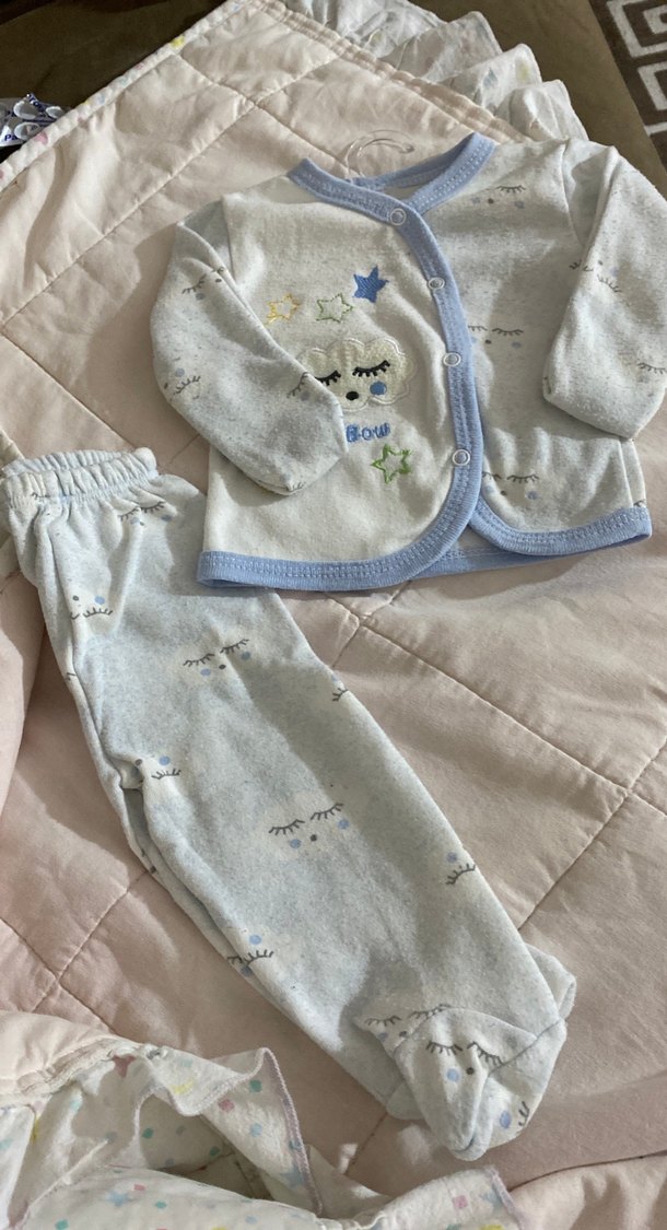 Nakışlı Mavi Erkek Bebek Triko Takım - Görsel 3