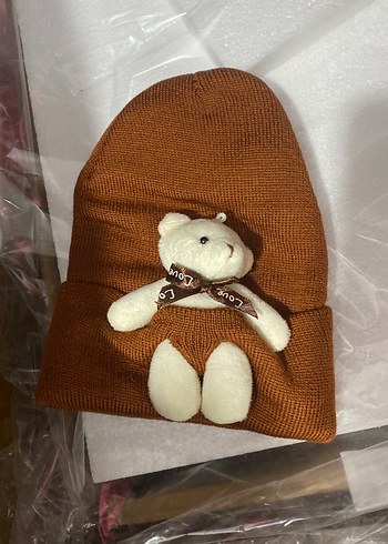 Kahverengi Nakışlı Çocuk Bere - Görsel 2