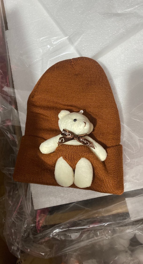 Kahverengi Nakışlı Çocuk Bere - Görsel 2