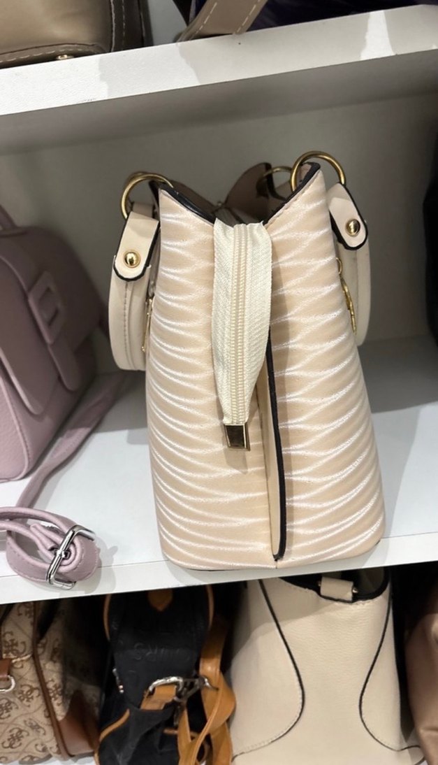 Bej Pilili Kadın Çanta - Görsel 2