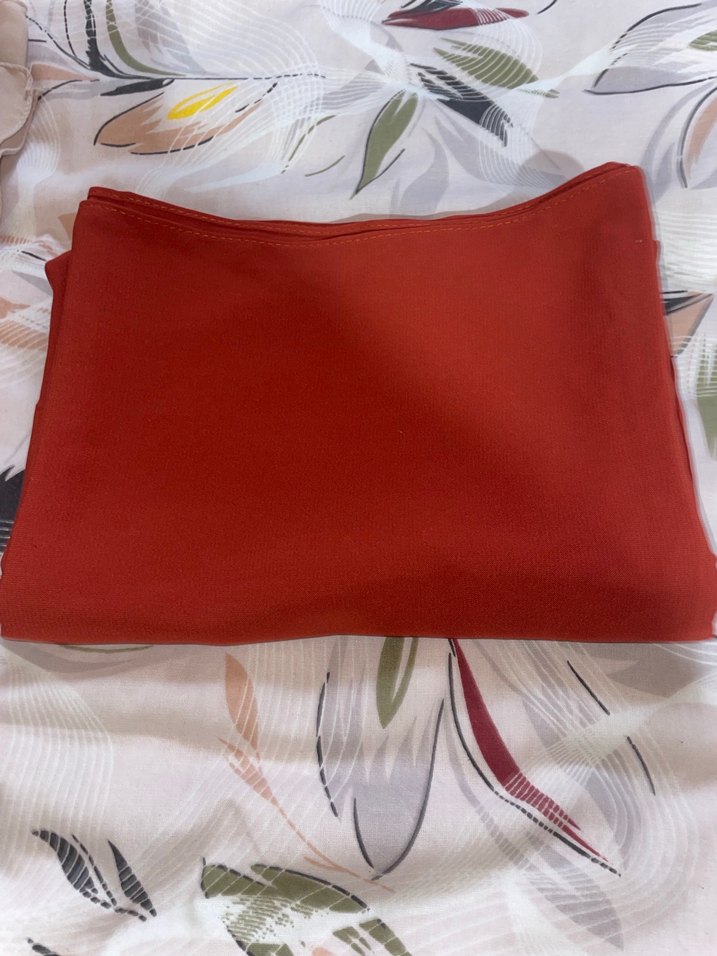 Kiremit rengi şifon şal - Görsel 2