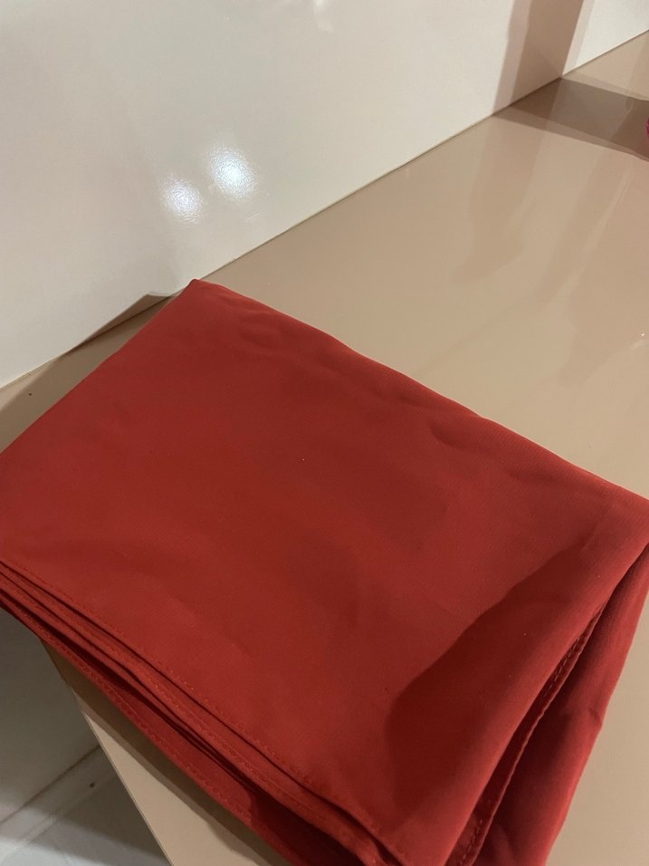 Kiremit rengi şifon şal - Görsel 3