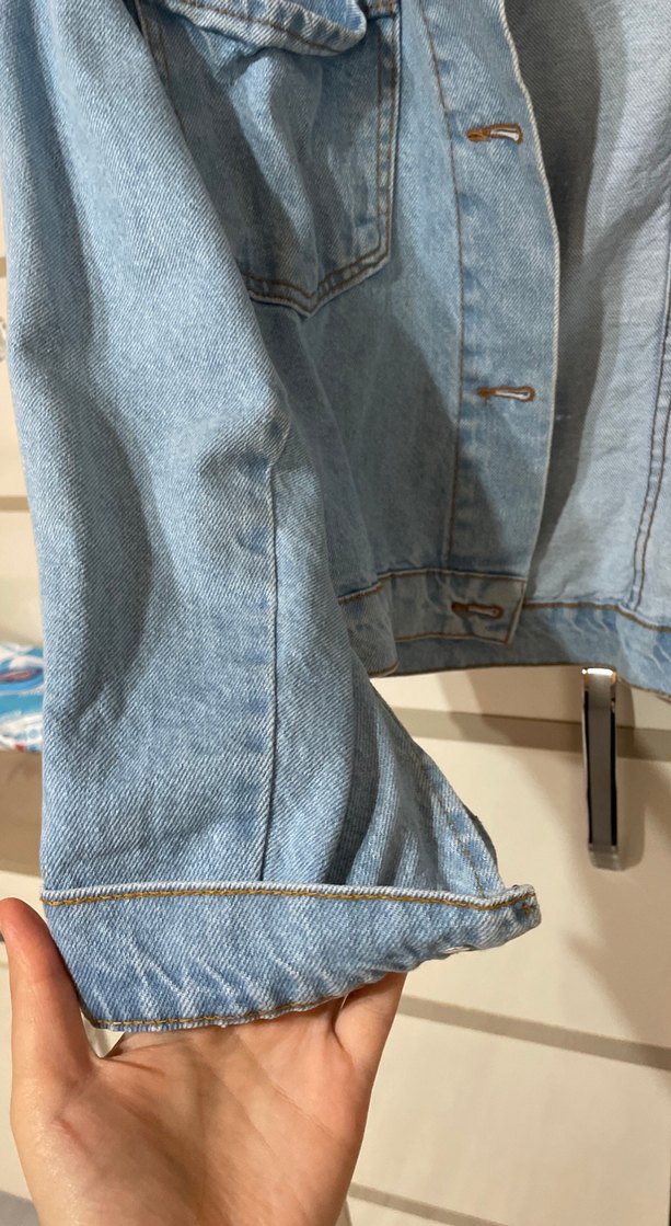 Kadın Mavi Düğmeli Denim Ceket - Görsel 2