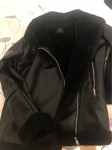 m Beden Biker ceket mont
