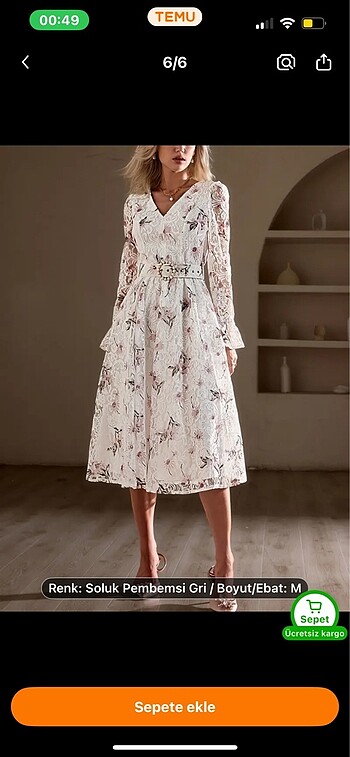 Beyaz dantelli şık elbise - Görsel 2