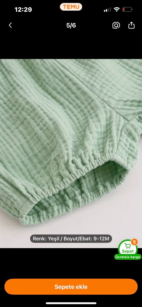 Yeşil Nakışlı Fırfırlı Kolsuz Bebek Takımı - Görsel 5