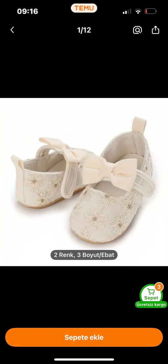 Kız Bebek Nakışlı İlk Adım Ayakkabısı - Görsel 2