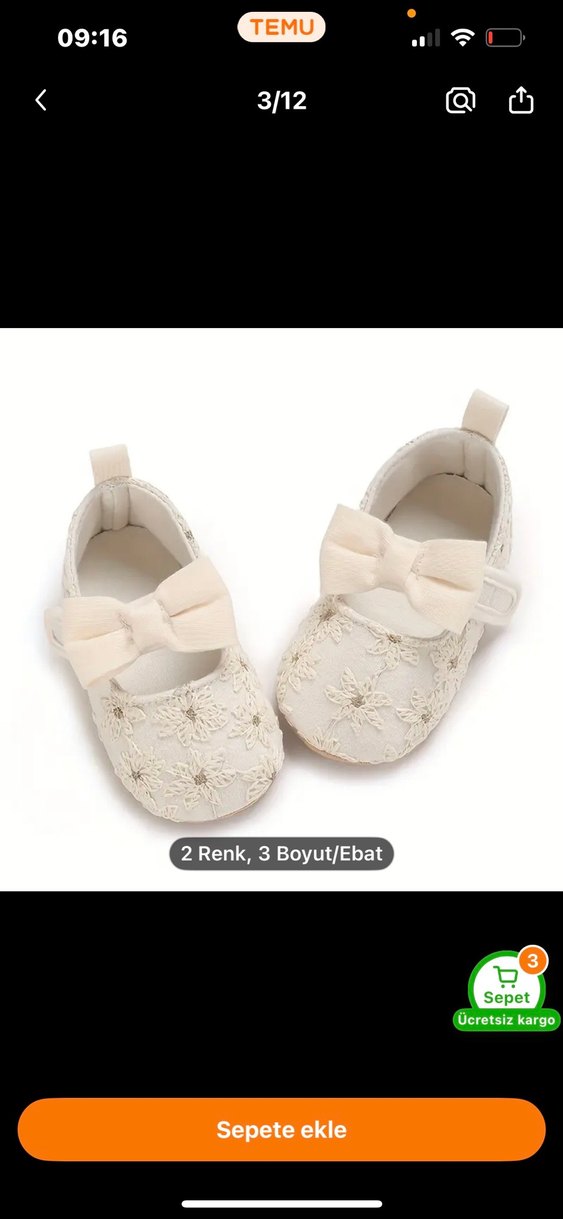 Kız Bebek Nakışlı İlk Adım Ayakkabısı - Görsel 3