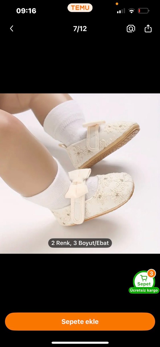 Kız Bebek Nakışlı İlk Adım Ayakkabısı - Görsel 4