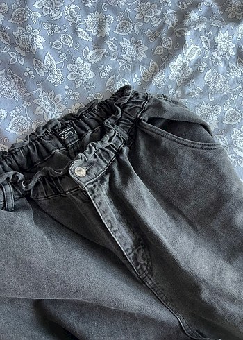 Gri Rahat Kesim Midi Kadın Kot Pantolon - Görsel 2