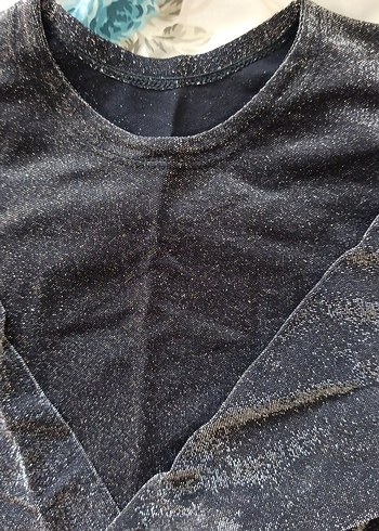 Siyah Uzun Kollu Drapeli Kadın Tunik - Görsel 3