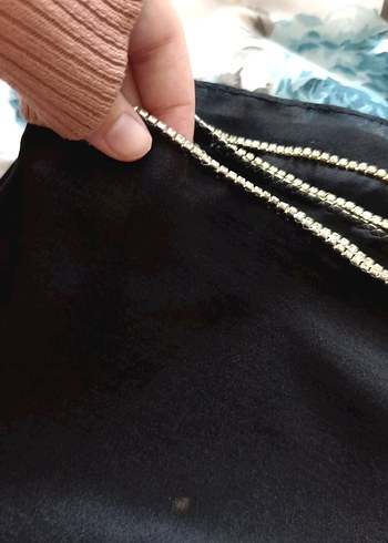 Siyah Nakışlı ince şal - Görsel 4