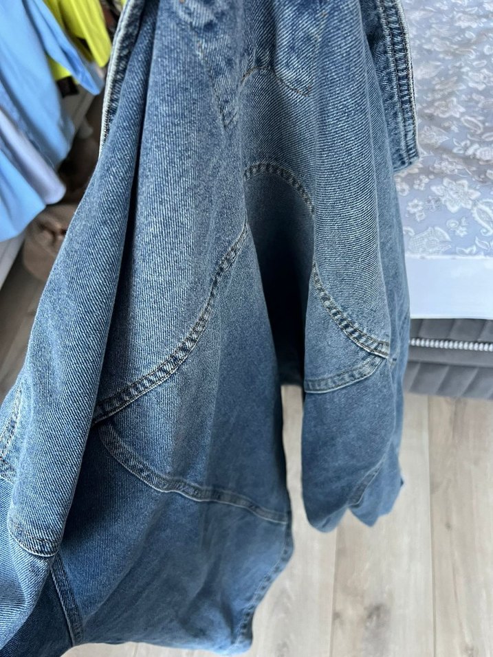 Düğmeli Mavi Kadın Denim Ceket - Görsel 2
