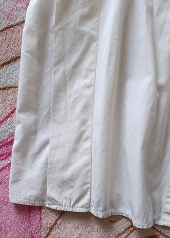 Kadın Beyaz Pamuklu Düğmeli Gömlek - Görsel 2