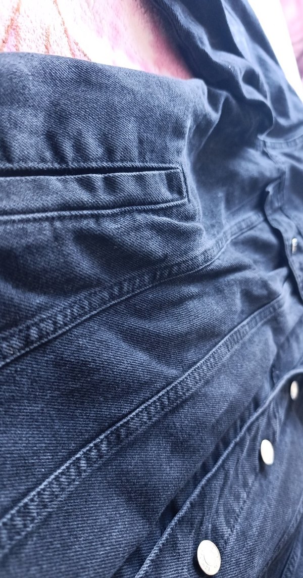 Kadın Lacivert Düğmeli Denim Ceket - Görsel 4