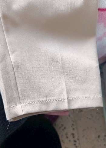 Bej Kadın Midi Kumaş Pantolon - Görsel 2