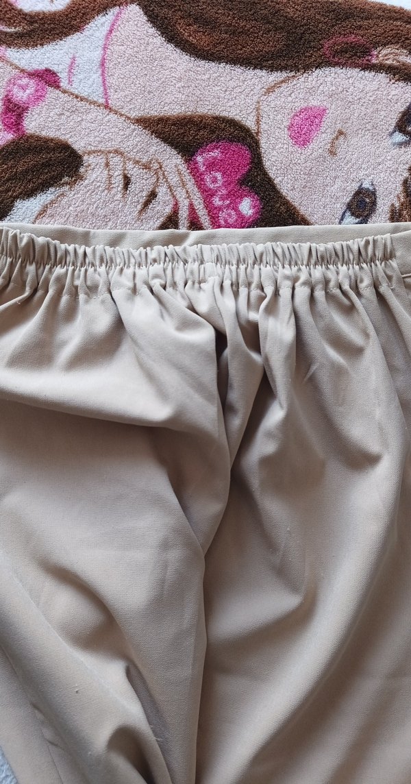 Bej Kadın Midi Kumaş Pantolon - Görsel 3