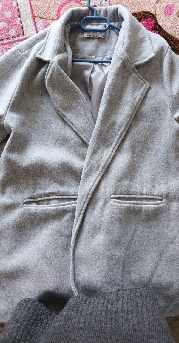 Gri Kısa Kaban - Görsel 3