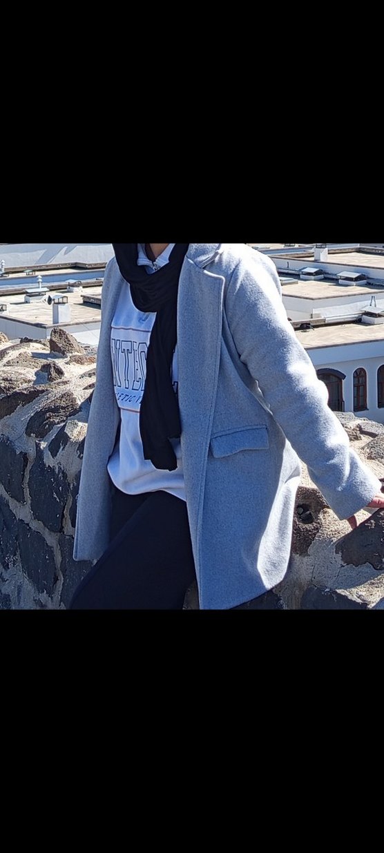 Gri Kısa Kaban - Görsel 2