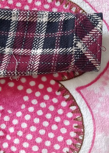 Bordo Ekoseli Kadın Gömlek Ceket - Görsel 3