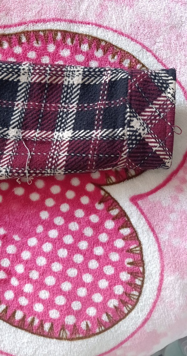 Bordo Ekoseli Kadın Gömlek Ceket - Görsel 3