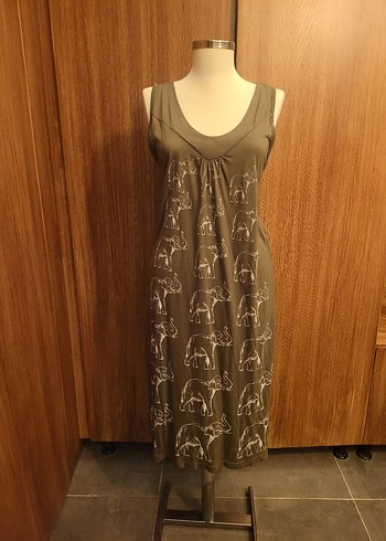 Bohem Tarzı Uzun Kolsuz penye Elbisesi - Görsel 2