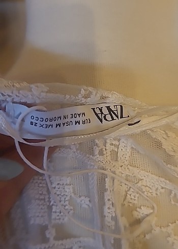 Dantel İşlemeli V Yaka Beyaz Bohem Bluz - Görsel 7