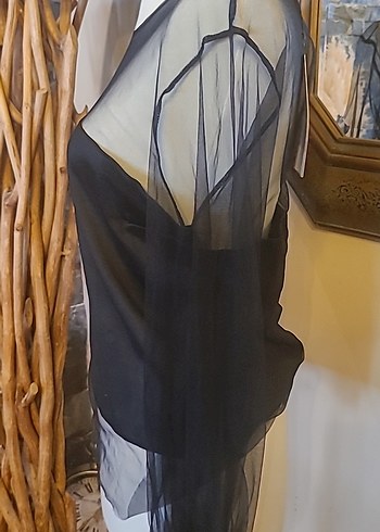 Siyah Transparan Uzun Kollu Kadın Bluz - Görsel 5