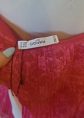 Pembe Dantel Bohem Midi Büstiyer - Görsel 4