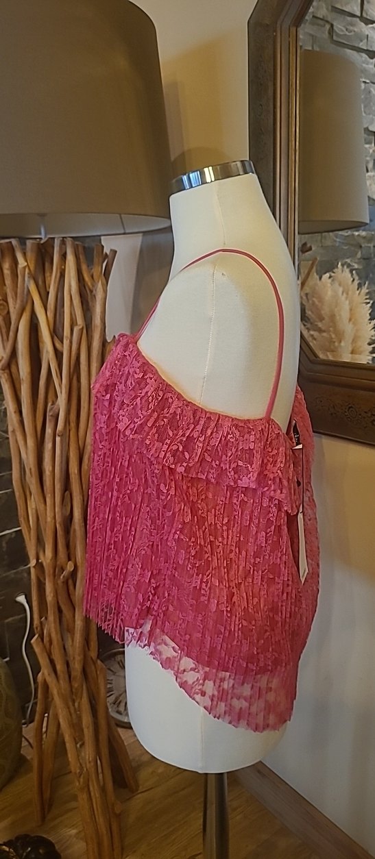 Pembe Dantel Bohem Midi Büstiyer - Görsel 2